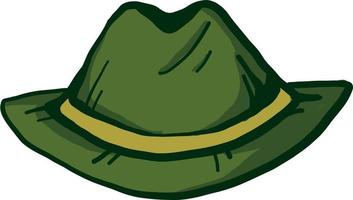 groen oud hoed, illustratie, vector Aan wit achtergrond