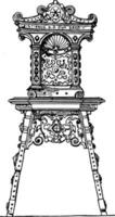 Duitse stoel, wijnoogst illustratie. vector