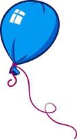 blauw ballon, illustratie, vector Aan wit achtergrond