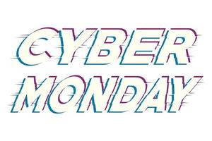 cyber maandag belettering kaart vector