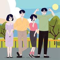 Koreaans familie tekens vector