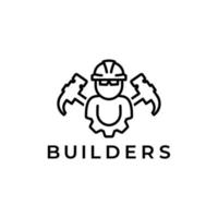 Bouwers en bouw logo vector. echt landgoed vector. gebouw en mijlpaal logo vector