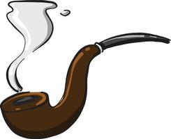 oud rook pijp, illustratie, vector Aan wit achtergrond.
