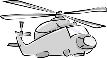 helikopter, illustratie, vector Aan wit achtergrond.