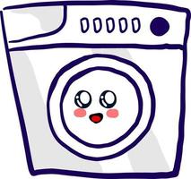 schattig wasmachine, illustratie, vector Aan wit achtergrond.