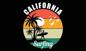 surfing t-shirt Californië typografie vector illustratie en kleurrijk ontwerp.