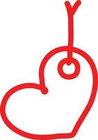 sleutelhanger rood hart, illustratie, vector Aan een wit achtergrond