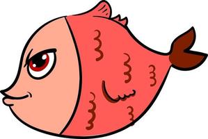 boos dik vis, illustratie, vector Aan wit achtergrond