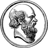 socrates, wijnoogst illustratie. vector