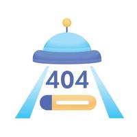 404 fout met ufo vector