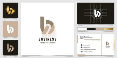 brief br of bq monogram logo met bedrijf kaart ontwerp vector