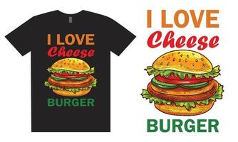 ik liefde kaas hamburger t overhemd ontwerp vector