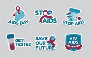 AIDS dag sticker verzameling vector