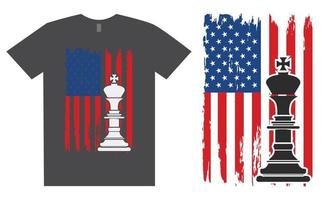 schaak t overhemd ontwerp met Verenigde Staten van Amerika vlag vector