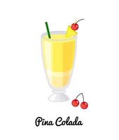 pina colada cocktail. vector