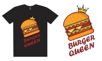 hamburger koningin t overhemd ontwerp vector