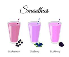 tekenfilm smoothies in glas. vector