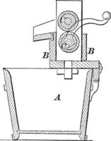 het wassen machine, wijnoogst illustratie. vector