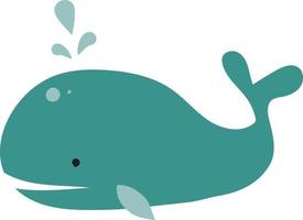 groot blauw walvis, illustratie, vector Aan wit achtergrond.