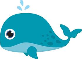 blauw baby walvis, illustratie, vector Aan een wit achtergrond.