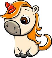 schattig pony, illustratie, vector Aan wit achtergrond