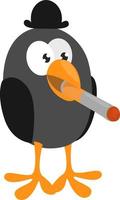 vogel roken, illustratie, vector Aan een wit achtergrond.