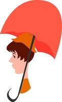 meisje met paraplu, illustratie, vector Aan wit achtergrond.