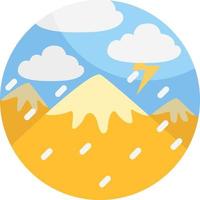 regen storm Bij de zand bergen, illustratie, vector, Aan een wit achtergrond. vector