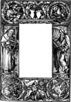 religieus grens was ontworpen door Duitse artiest hans holbein in 1524 wijnoogst gravure. vector