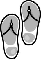 grijs slippers, illustratie, vector Aan wit achtergrond.