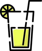 glas van limonade, illustratie, vector Aan een wit achtergrond.