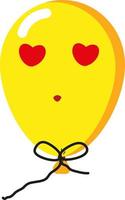 geel ballon in liefde, illustratie, vector Aan een wit achtergrond.