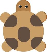 bruin schildpad, illustratie, vector Aan een wit achtergrond.