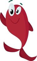 rood vis, illustratie, vector Aan wit achtergrond.