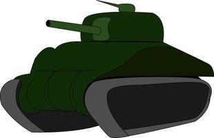 groen tank, illustratie, vector Aan wit achtergrond.