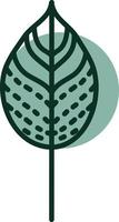 groen herfst blad, illustratie, vector, Aan een wit achtergrond. vector