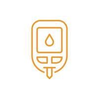 eps10 oranje vector bloed suiker toezicht houden systeem lijn icoon geïsoleerd Aan wit achtergrond. glucometer schets symbool in een gemakkelijk vlak modieus modern stijl voor uw website ontwerp, logo, en mobiel app