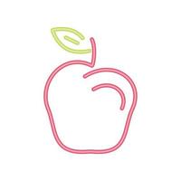 appel fruit neon voedsel vector