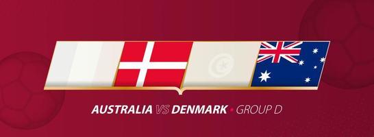 Australië - Denemarken Amerikaans voetbal bij elkaar passen illustratie in groep a. vector