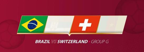 Brazilië - Zwitserland Amerikaans voetbal bij elkaar passen illustratie in groep a. vector