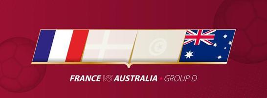 Frankrijk - Australië Amerikaans voetbal bij elkaar passen illustratie in groep a. vector