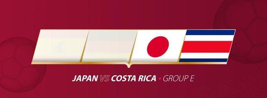 Japan - costa rica Amerikaans voetbal bij elkaar passen illustratie in groep a. vector