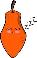 slapen papaja, illustratie, vector Aan wit achtergrond