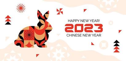 banier met Chinese nieuw jaar 2023. de jaar van de konijn. Aziatisch dierenriem. poster voor de website vector
