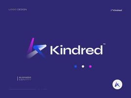 modern en futuristische brief k logo ontwerp in kleurrijk helling stijl. geschikt voor bedrijf en technologie logo vector