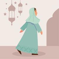 meisje en moslim cultuur vector