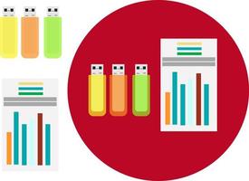 USB verzameling ,illustratie, vector Aan wit achtergrond.