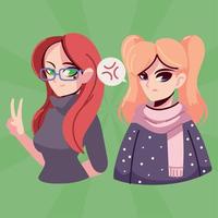 twee anime Dames vector