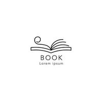 monoline gemakkelijk boek logo icoon vector