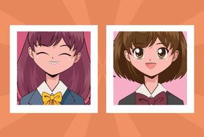anime meisjes afbeelding vector